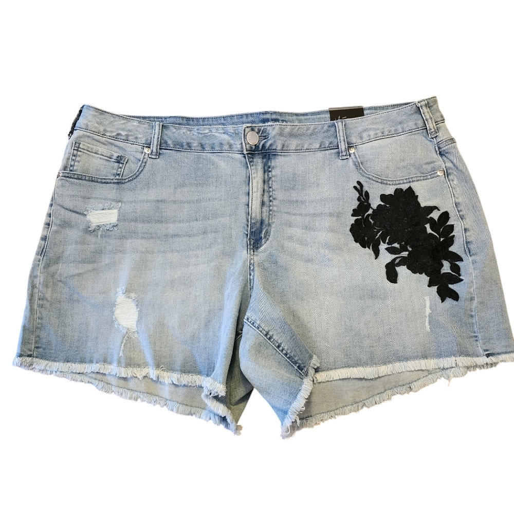 Lane Bryant Girlfriend Jeans Denim High Rise Stretch Shorts Size 22 NWT - Picture 4 of 11